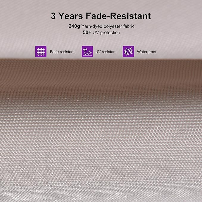 PURPLE LEAF 10' X 10' Patio Cantilever Umbrella Antique Bronze Square Outdoor Umbrella with 360° Rotation and Aluminum Offset Hanging for Garden Backyard Pool, Beige