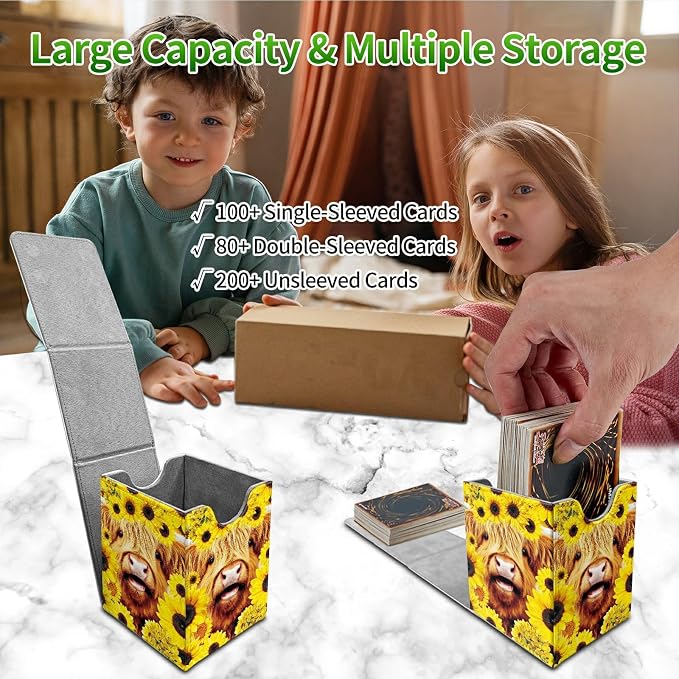 Rose Clock Card Deck Box for MTG, Personalized Card Storage Case Fits 120+ Sleeved Cards, Premium Leather TCG Box with Strong Magnetic Closure for Magic, CCG, PTCG, Baseball Cards