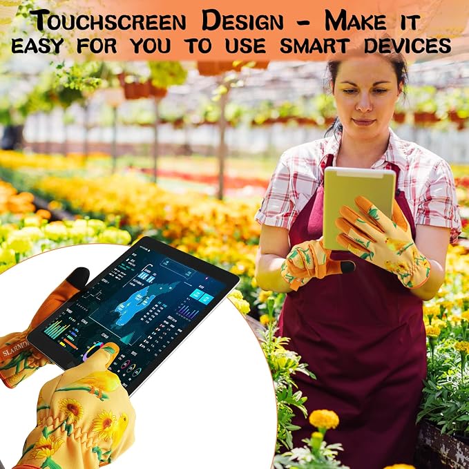 Leather-Gardening-Gloves for Women,Thorn-Proof Work-Gloves for Weeding,Digging,Planting,Pruning Yard garden Gloves