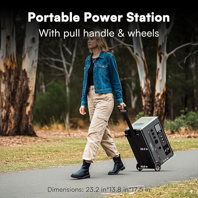 OSCAL 3600W Portable Solar Power Station with 4x400W Solar Panels, PowerMax 3600SE 3600Wh Solar Generator, 1800W AC/ 1600W Solar Fase Charging, LiFePO4 Battery Power Station for Home, RV, Emergencies