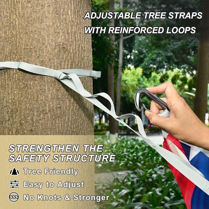 4th_July_Flags_Liquid_Pattern Outdoor Hammock Foldable Fabric Hammock for Patio Backyard Lounge Base