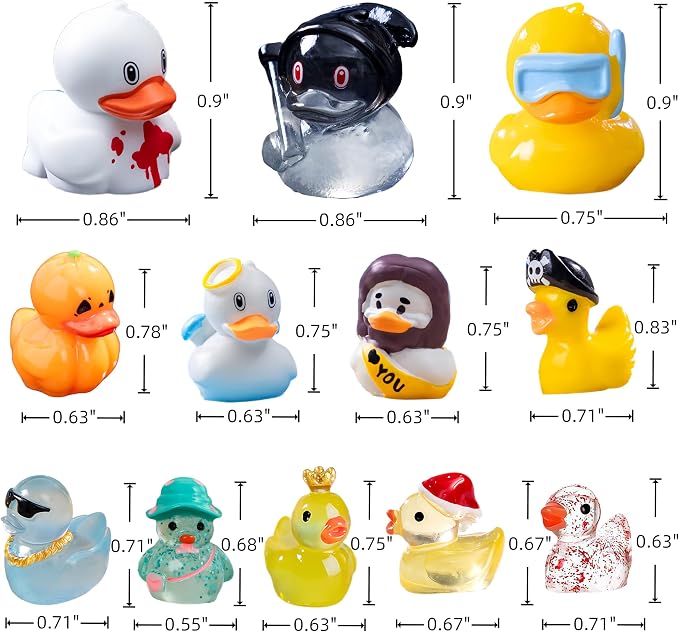 100pcs Various Multicolor Mini Resin Ducks, Tiny Ducks to Hide, Mini Resin Animal Miniature Figurines for Fairy Garden Accessories Aquarium Landscape Bonsai Potted Dollhouse Decor