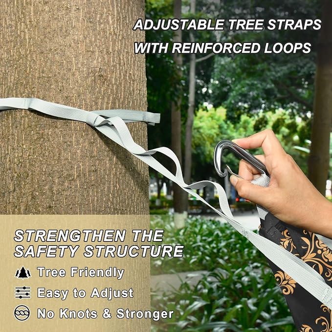Camping Hammock Outdoor Hammocks for Outside Flower Indian Beach Trees Portable Lightweight with Pockets Tree Straps Indoor
