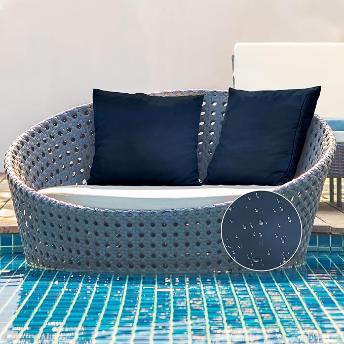 A1 HOME COLLECTIONS A1HC Luxurious Outdoor Waterproof Pillow Covers 18x18 Inches (Pack of 2, Cloud Burst), Throw Pillow Covers for Pool Areas, Garden, Sofa, Chairs, Beds, Tent, Patio