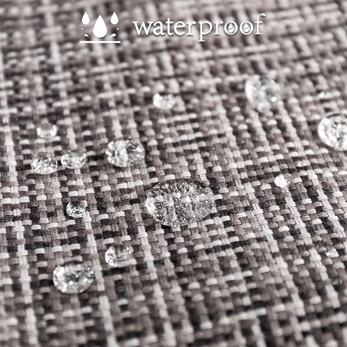 UGASA Outdoor Waterproof Throw Pillow Covers Pack of 2 Patio Water Resistant Pillow Cases Summer Woven Texture Decorative for Outside Garden Porch Yard Bench Tent 20x20 Inch, Grey