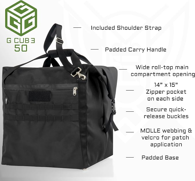 Xtreme Sight Line ~ AQUA G CUBƎ 50 Waterproof Faraday Bag + LITE Faraday Bag Combo for Small to Medium Generators and Electronics ~ Protects Against EMP/CME/EMF/RF ~ Diamond Form Farday ~ Black