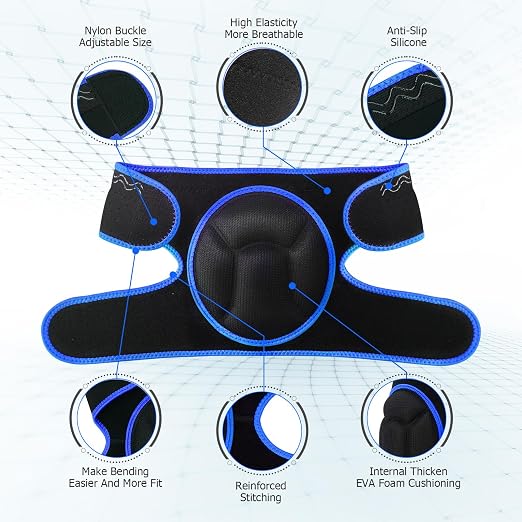 Knee Pads, Thick Sponge Anti-slip, Collision Avoidance Knee Pads, for Gardening Maintain， Running, Mountaineering, House Working(Blue, X-Large)
