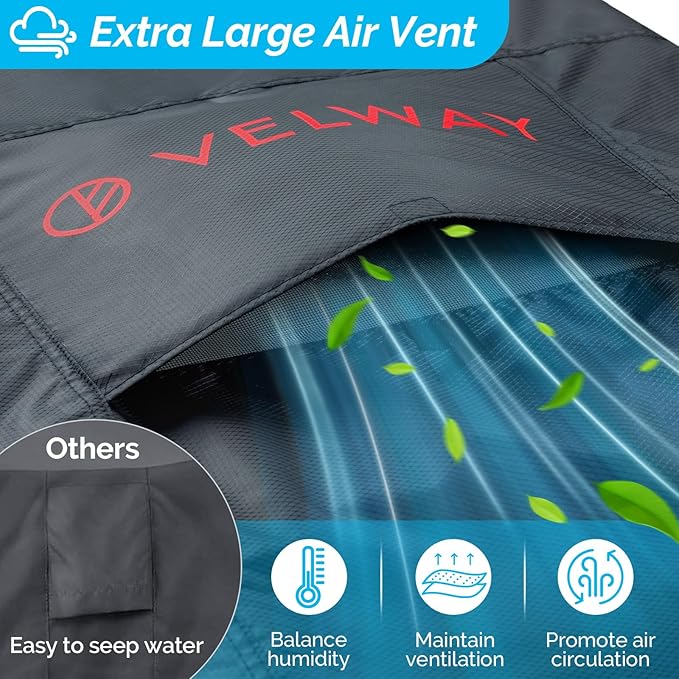 Velway Patio Furniture Cover Waterproof - Heavy-Duty 500D Upgraded Tear-resistant Outdoor Table Chair Set Cover with Windproof Buckles&Large Air Vent Anti-UV Rectangle Furniture Covers 67"x37"x28"