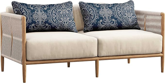 Indoor/Outdoor Polyester Fabric Lumbar Pillow Cover, All-Weather Waterproof Rectangular Cushion Case for Patio Furniture, 16 x 24 Set of 2 - Moroccan-73