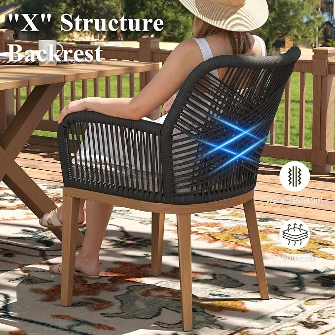 LayinSun Outdoor Dining Set for 10, 11 Pieces Patio Furniture Sets with Aluminum Dining Table and Rope Weave Chairs