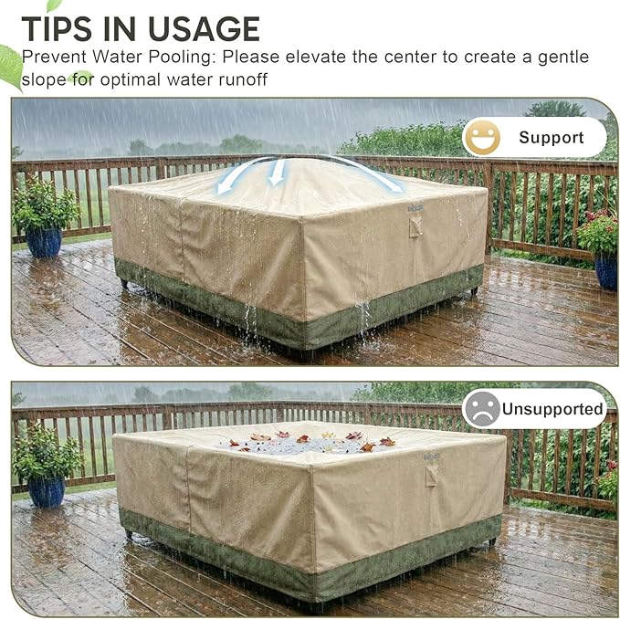 COWVIE Rectangular Outdoor Furniture Cover for Sectional Sofa Set, 600D Waterproof Patio Set Cover for Lawn General Purpose Table and Chairs, 130''L x 88''W x 32''H