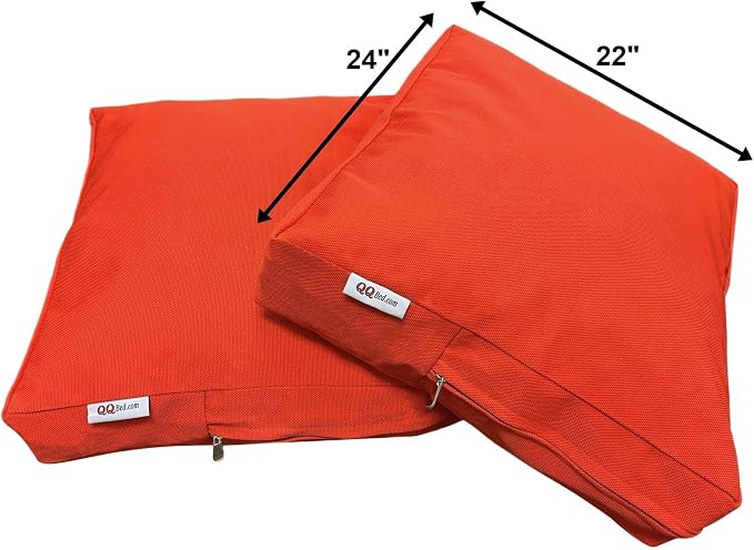 2 Pack 24X22 Inch Outdoor Back Cushion Memory Foam Pillows with Waterproof Internal Cover for Patio Furniture, Sofa, Loveseat, Deep Seat Chair - Tango Color