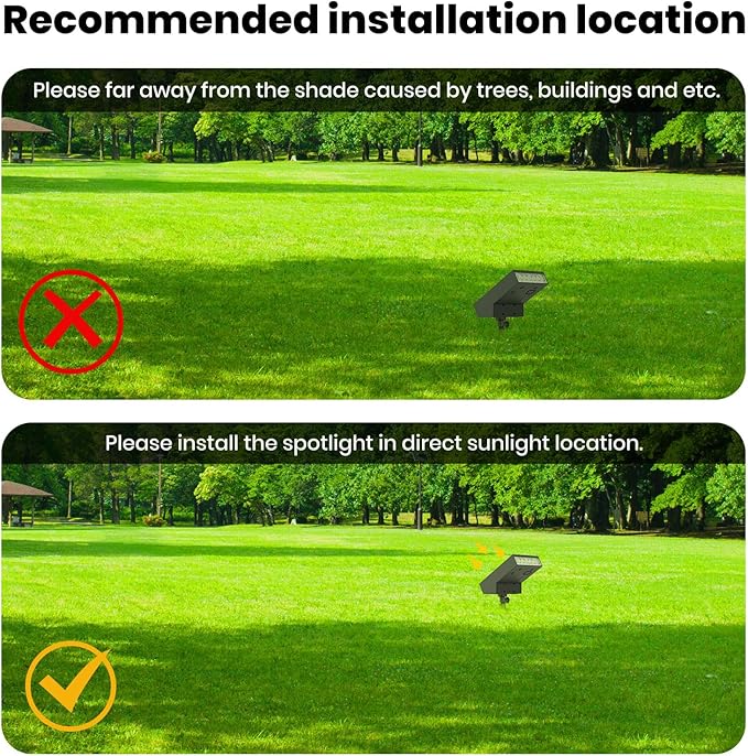 SOTTLOT Solar Landscape Lights Outdoor, 3000K Dimmable Solar Pathway Lights, 500LM Solars Spot Light IP65 Waterproof for Walkway Lawn Yard, 2pcs