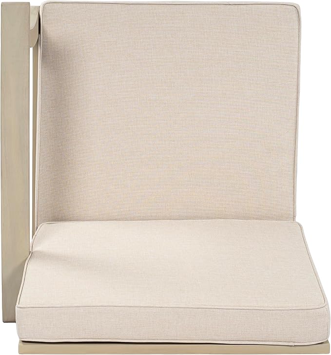 Christopher Knight Home Lila Acacia Wood Outdoor Patio Furniture Set for 6, Patio Conversation Set with 4-Seater Sofa + 2 Club Chairs and Coffee Table, Patio Sofa Set with Cushions, Light White+Sand