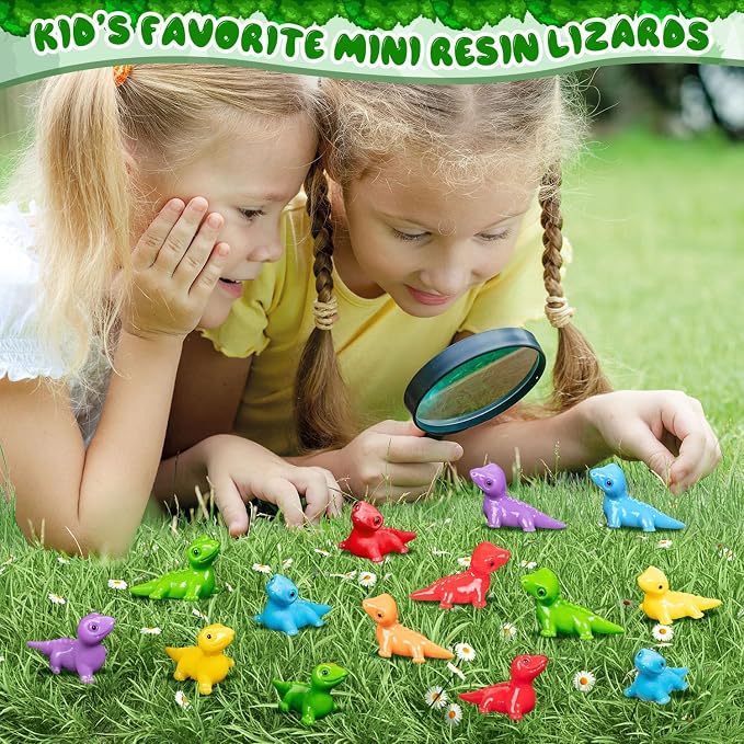 100PCS Mini Resin Lizards Colorful Tiny Lizard Bulk for Micro Garden | Lizard Figurines for Dollhouses, Cute Mini Resin Lizards Bulk, DIY Micro Moss Landscape, Potted Plants Hidden Games