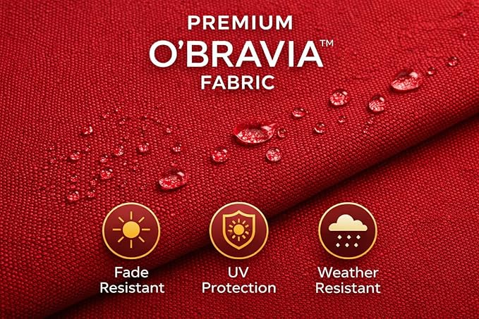 Treasure Garden Octagonal 9 ft Patio Umbrella - Outdoor Furniture Table Umbrella – Push-Button Tilt – Bronze Aluminum Frame (Obravia2, Sand)