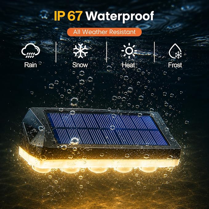 Tenmiro Solar Fence Lights Outdoor 10 Pack, 40 Modes RGB & Cold/Warm White Wall Lights with 5 Lens, IP67 Waterproof Dusk to Dawn Outside Lighs for Backyard, Patio, Yard, Pool, Deck, Railing Decor