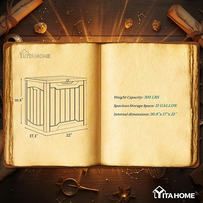 YITAHOME 31 Gallon Deck Boxes Set of 4, Lockable Outdoor Storage Bins for Patio Cushions, Garden Tools, Weather-Resistant Resin Storage Solution, Black