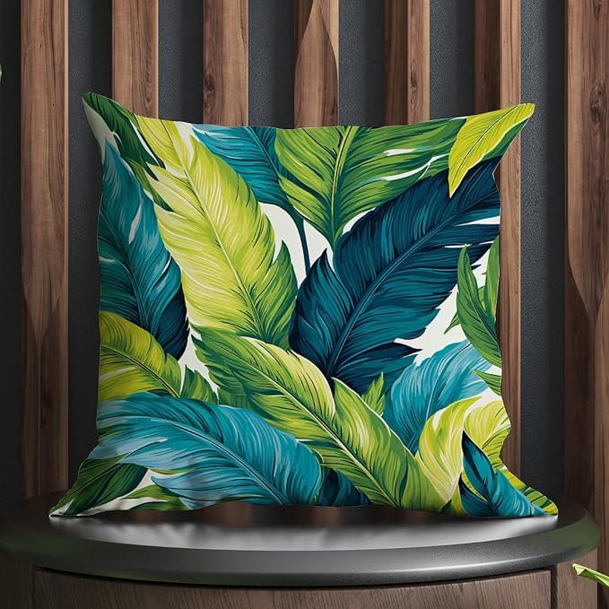 Turquoise Lime Green Pillow Cover Teal Blue Aqua Tropical Pillow Covers 20x20 INFarmhouse Accent Outdoor Waterproof Decorative Pillow Cover for Patio Funiture Garden