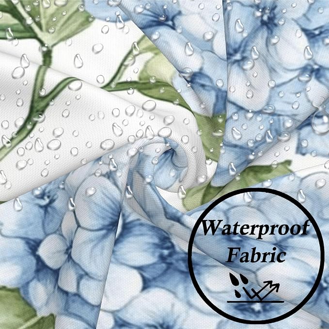 Blue Hydrangea Throw Pillow Covers 18x18 inch Set of 2, Outdoor Waterproof Floral Pillow Cases Flower Decorative Cushion Covers for Spring Patio Garden Decor