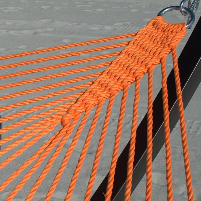 Double Caribbean Hammock - Soft-Spun Polyester - 48 inch (Orange)