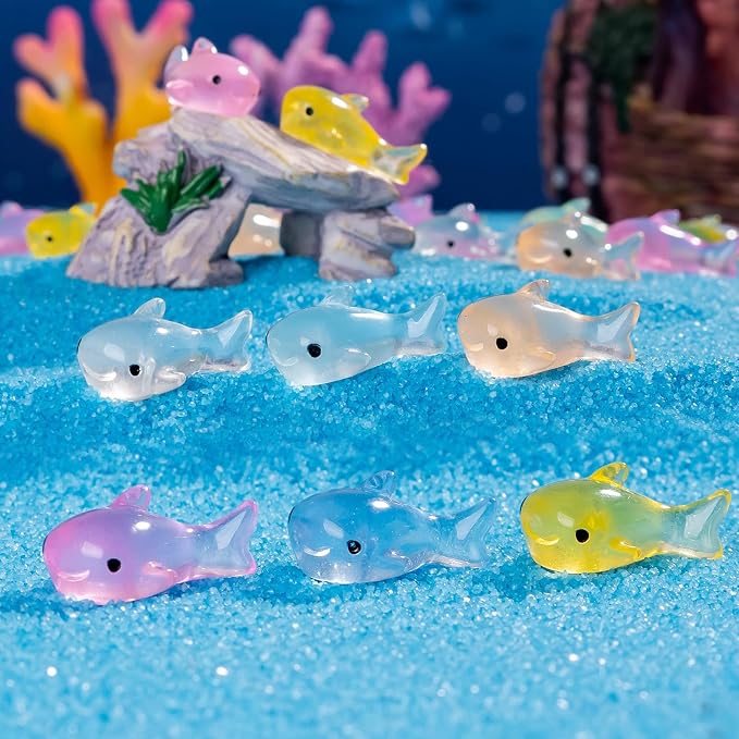 70 Pcs Mini Resin Shark Figurine Bulk Mini Shark Figurine Cake Decorations Cute Miniature Resin Sculpture Ornament Micro Landscape Office Garden Desk Party Tabletop Decor
