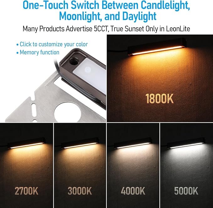 LEONLITE 4-Pack 5CCT 7 Inch LED Hardscape Lighting, 1800K-5000K | LED Landscape Lighting, 12-24V AC/DC Paver Light Low Voltage Retaining Wall Lights, 5W Outdoor Step Lights, ETL