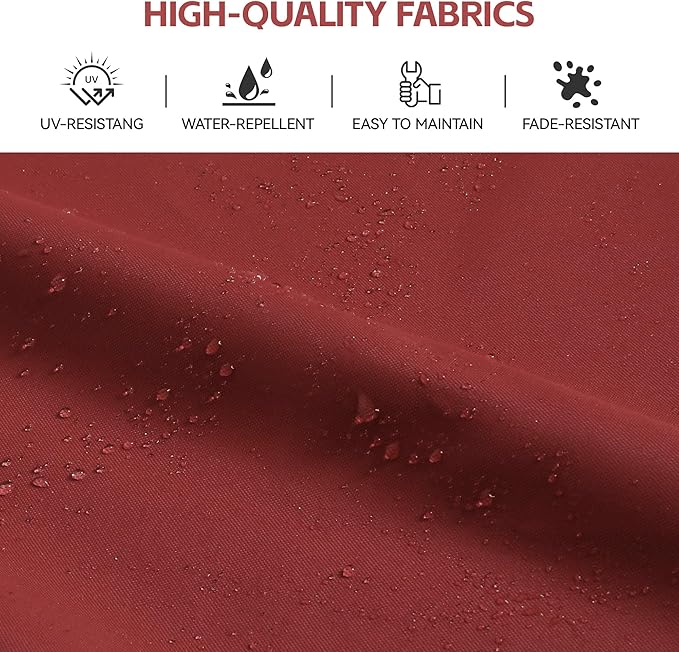 GENTEACO 10x13FT Wood Pattern Cantilever Patio Umbrella, Double Top Rectangle Offset Umbrella 7 Angle Tilts & 360° Rotation, Large Heavy Duty Outdoor Sun Umbrella for Pool Market, Red