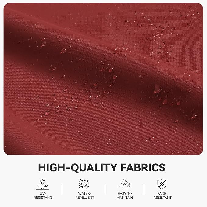 GENTEACO 10X10 FT Cantilever Umbrella with Base Included, Large Offset Patio Umbrella with Double Top, 6 Angle Tilts & 360° Rotation, Large Square Sun Umbrellas for Outdoor Pool Market, Red