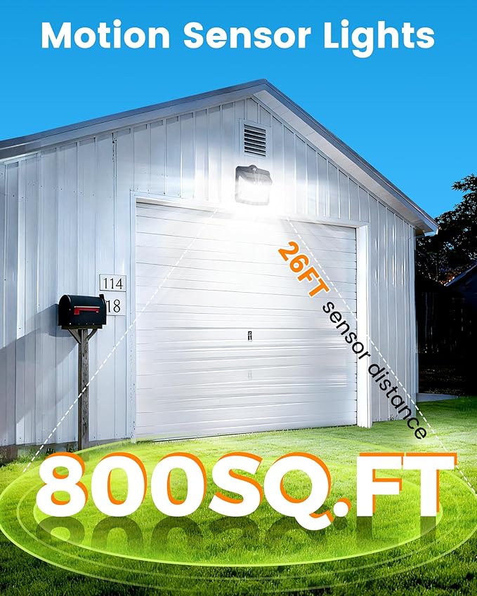 128LED Magnetic Solar Lights Outdoor, Bright Motion Sensor Outdoor Lights with Strong Magnets, Ip65 Waterproof Solar Lights for Chain Link Fence, Patio, Yard, Camper, RV (4Pack)