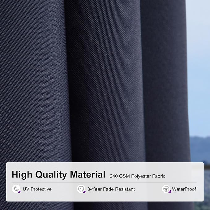 PURPLE LEAF Patio Umbrella with base 9 Feet Outdoor Square Cantilever Umbrella Solar Powered LED with 360-degree Rotation for Garden Deck Pool Patio, Navy Blue