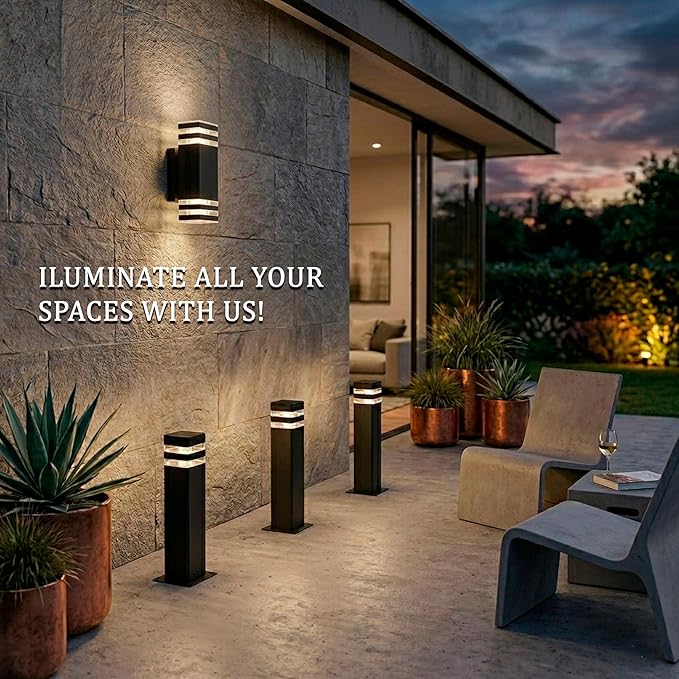 Wired Lights Outdoor Waterproof IP65 Wall Light Super Bright Starburst Shadow Pattern 2 x GU10 Sockets, 1 Pack Professional Landscape Lighting for Garden, Yard, Patio & Walkway