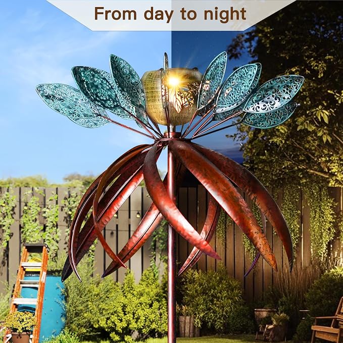 Wind Spinners for Yard and Garden, Wind Spinners Outdoor Large Metal, 77 inch Kinetic Wind Spinner & Wind Sculptures, Windmill Decor