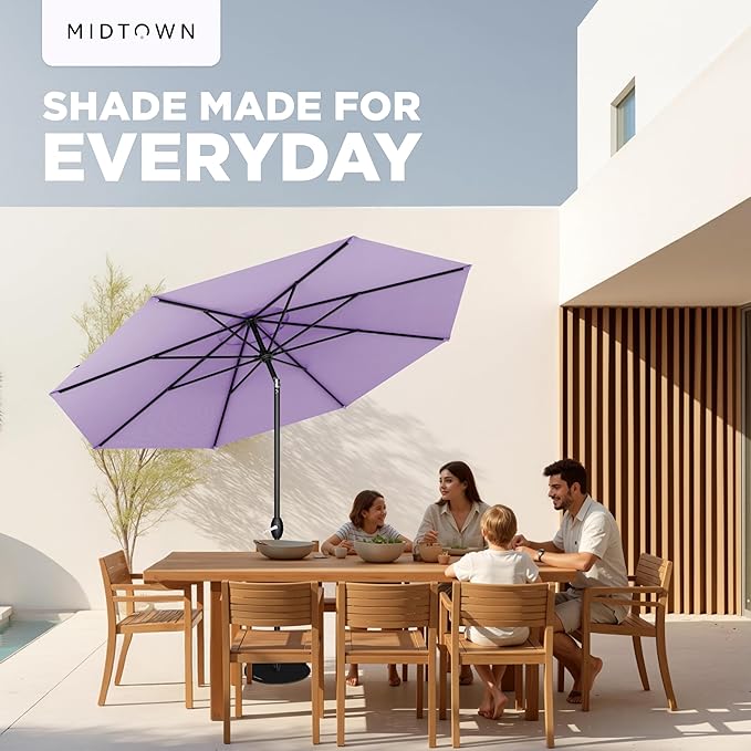 The Lean Patio Umbrella (Terylast Fabric - Midtown Purple, 10 Foot)