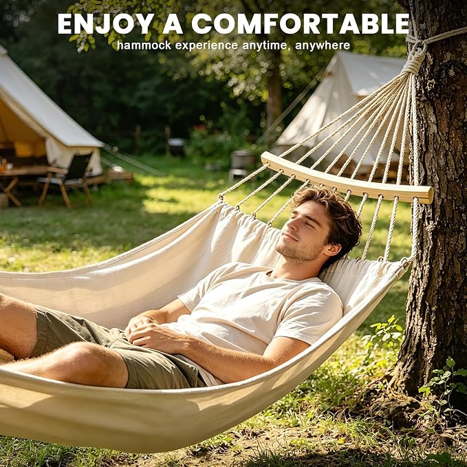 Wood Hammock Spreader Bar - 2 Pack Detachable Hammock Spreader Bar Replacement Set, Solid Wood Construction for Stability and Comfort, Suitable for Camping, Backyard Relaxation, Patio, Garden