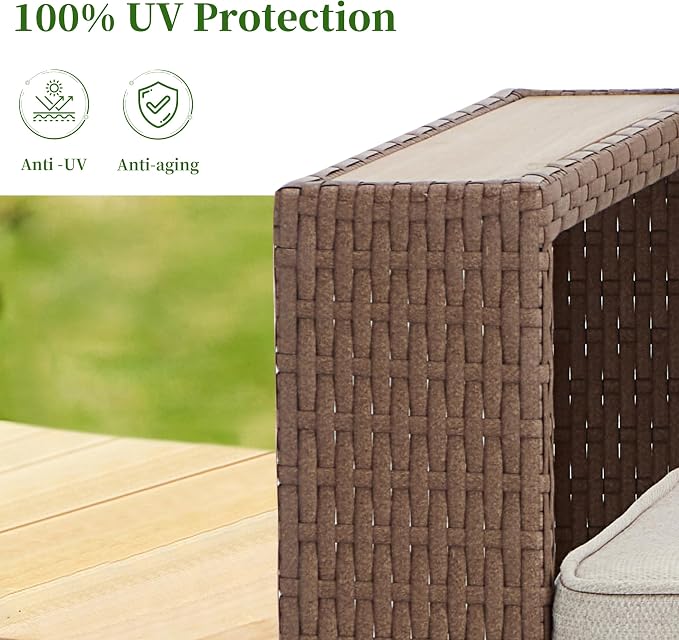 Bonzy Home Wicker Patio Chairs Set of 2, Rattan Outdoor Accent Chairs with Extra-Thick Soft Cushions and Widened Armrest, Patio Conversation Sets for Porch, Garden Poolside Balcony