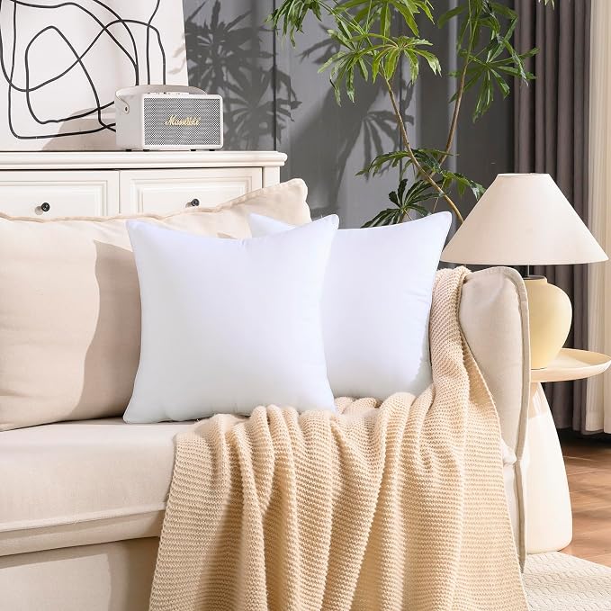 24x24 Waterproof Outdoor Pillow Inserts Set of 2 | 24x24 Oversized Pillow Inserts, Water-Resistant Outdoor Fabric, 7D Polyester Fill, Plush Support, Shape Retaining