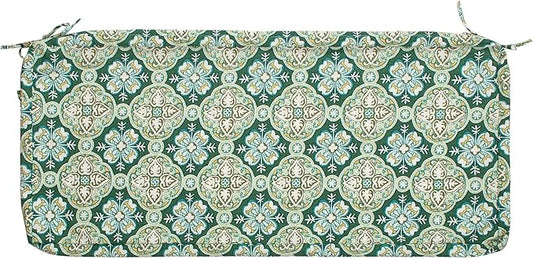 FUNHOME Outdoor Bench Cushion Covers,48" x 18" x 3", No Insert! Patio Cushion Covers Replacement for Outdoor Furniture,Water Resistant Patio Loveseat Cushion Covers 1 Pack, Green Medal (Covers ONLY)