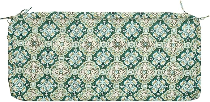 FUNHOME Outdoor Bench Cushion Covers,45" x 18" x 3", No Insert! Patio Bench Cushion Covers for Outdoor Furniture,Water Resistant Patio Loveseat Cushion Covers 1 Pack, Green Medal (Covers ONLY)