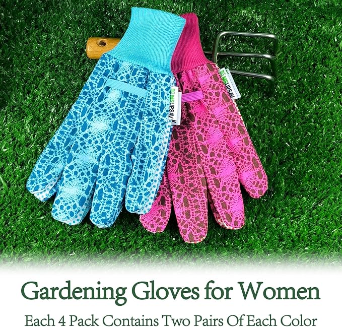 Cute Pattern Gardening Gloves,Thornproof Garden Glove,Gardener Gift | Gardening Gifts for Women,Touchscreen,Tender Thornproof,Cute Pattern,Protection Palm,Machine Washable,Adjustable Cuff