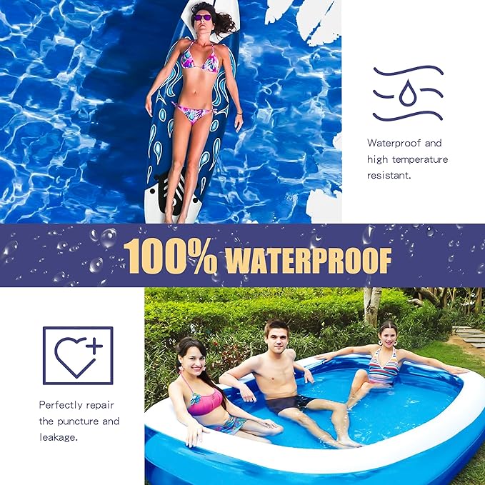 Breliter Inflatable Patch Repair Kit - Waterproof TPU Pool Repair Tape, Heavy Duty Repair Patch for Air Mattress, Bounce House, Inflatable Toys, Tent, Swimming Ring - 10 Packs of 2.5in x 2.5in, Round