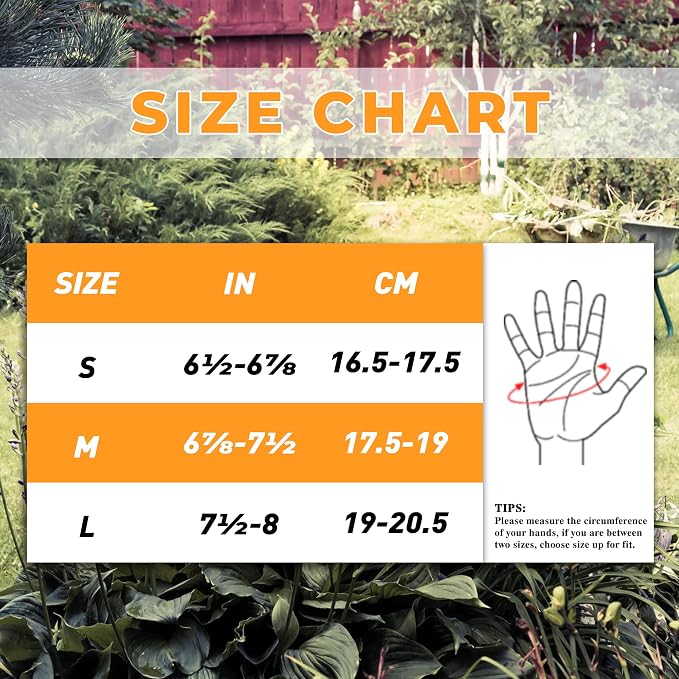 HANDLANDY Gardening Gloves for Women, Leather Garden Glove, Gardener Gift | Breathable Floral Ladies Leather Garden Yard Gloves, for Trimming, Weeding, Digging, Planting, Pruning