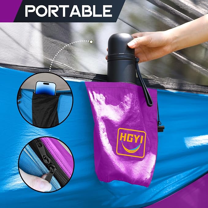 Camping Hammock Mosquito Net,Double & Single Portable Hammocks for Kids Hammocks with 2 Tree Straps,Hammock Tent for Travel Camping,Camping Accessories for Indoor Outdoor Hiking Backpacking