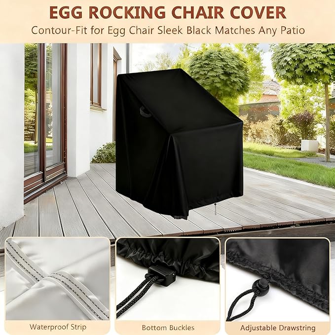 High Back Patio Chair Cover,Waterproof Covers for Stackable Dining Chairs,Outdoor Patio Furniture Seating Set Shield (34"W x 36"D x 36"H,2-Pcs)