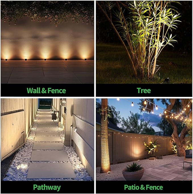 Low Voltage LED In-Ground Well Lights Outdoor, Warm White 3000K Landscape Lights, 12V IP67 Waterproof Anti-Glare Aluminum ORB Fixtures for Trees & Walls, 4 Pack