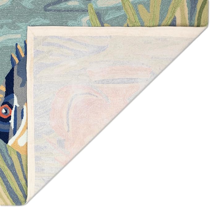 Liora Manne Ravella Indoor/Outdoor Durable Hand-Tufted UV Stabilized Rug- Tropical Fish Ocean 5' x 7'6"