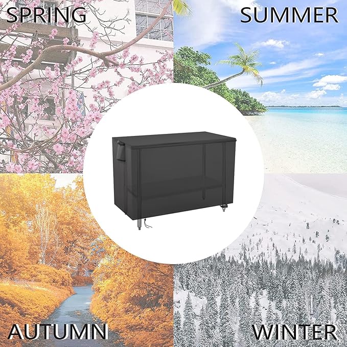 Outdoor Prep Table Cover 47 Inch,Waterproof Patio Outdoor Stainless Steel Metal Grill BBQ Table Cart Cover Dustproof Windproof All Season Pretection for Outdoor Table - 47 x 28 x 28 Inch