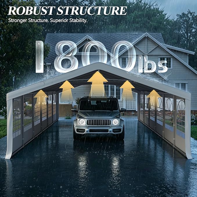 GARTOO 20' x 40' Canopy Party Tent - Heavy Duty Outdoor Wedding Gazebo with 4 Sand Bags, Event Shelter Canopy for Outdoor Event, Wedding, Birthday Party