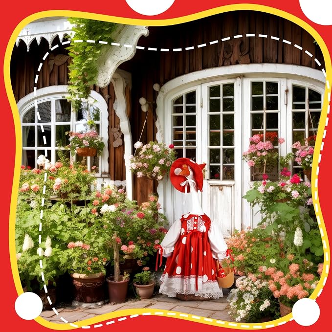 Soulchen 1 Set Mushroom Porch Goose Outfit 23 Inch Cement Mushroom Goose Clothes Dress and Hat Costume Set for Christmas Summer Fall Lawn Garden Yard Decor