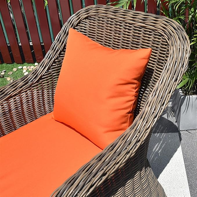SK Studio Outdoor Water Resistant Throw Pillows, Decorative Patio Lumbar Cushions, Fluffy Furniture Garden Cushions for Home Patio Coach Sofa Use, Pack of 2, Orange, 12x20 Inch